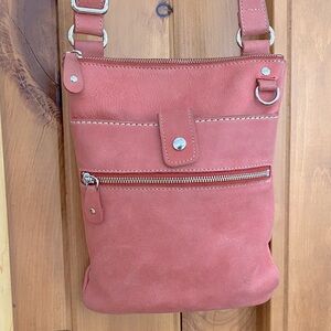 Rare colour Roots Cross-body bag in pink /slightly pale coral